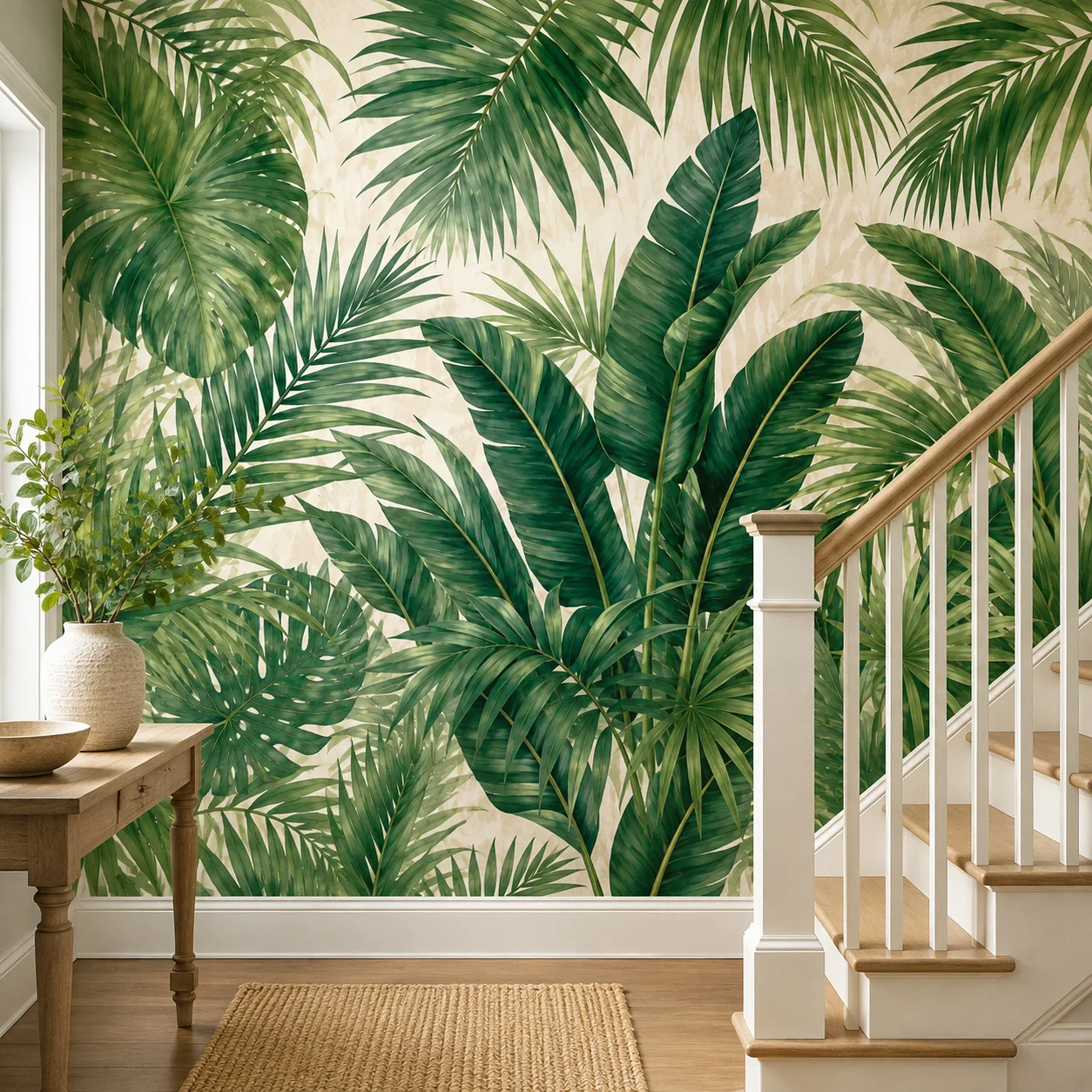 Tropical Palm Leaf Wallpaper Mural Green Botanical Jungle Wall Decor Living Room Bedroom Non Self Adhesive