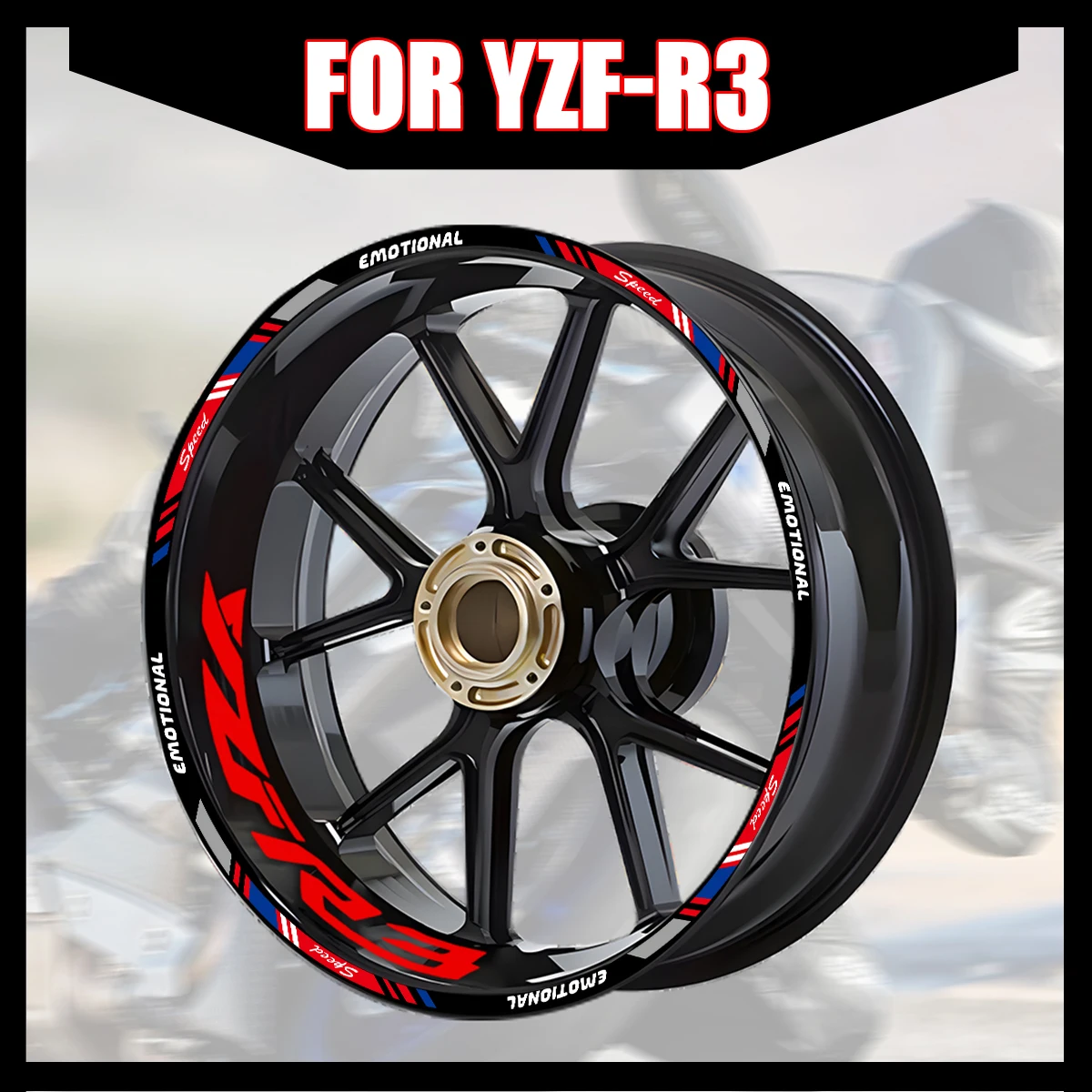 For YAMAHA YZF-R3 YZF R3 YZFR3 Emblem Reflective Motorcycle Wheel Hub Inner Rim Strips Stickers Motorcycle Accessories Decals