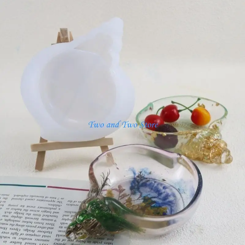 

HX6F Creative Silicone Mould DIY Storage Box Casting Moulds Durable Conch Shaped Molds Flexible Jewelry Molds