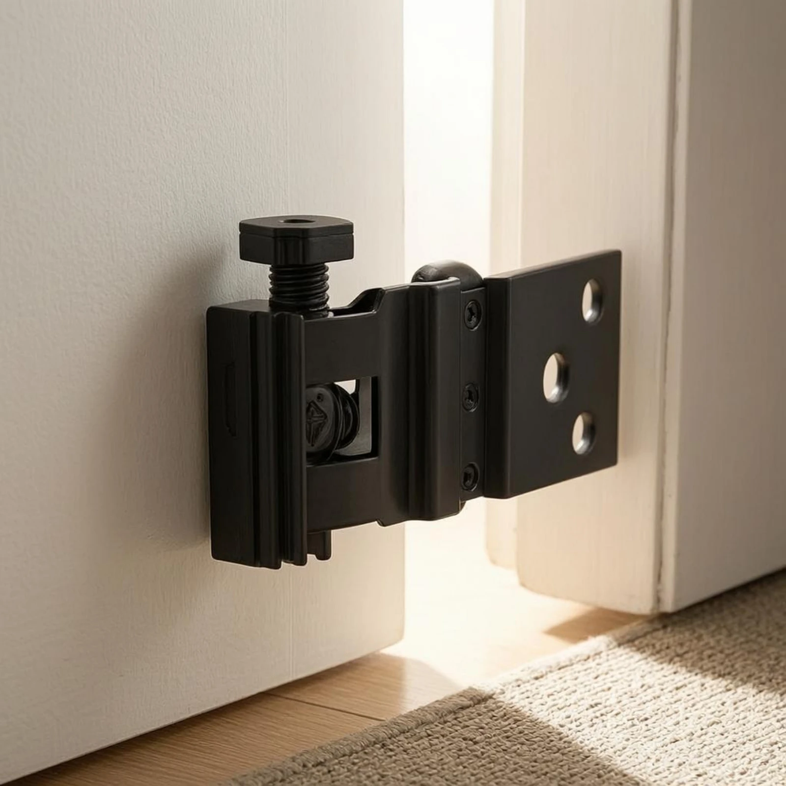 Height Adjustable Interior Door Security Latch Easy Installation Heavy Duty Door Holder for Household Fixtures