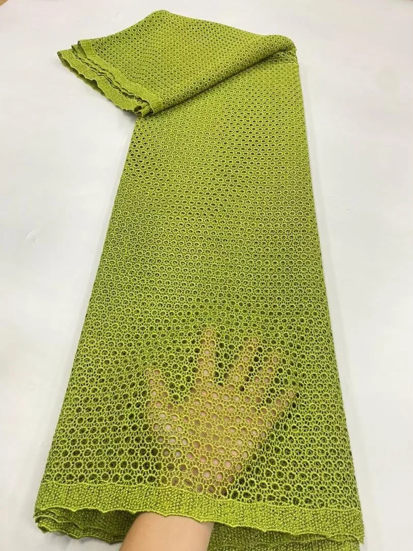 

High Quality African Nigerian 2025 Latest Tulle Lace Fabric With Embroidery Sewing Guipure Prom Dresses Sequins 5Yards JL522