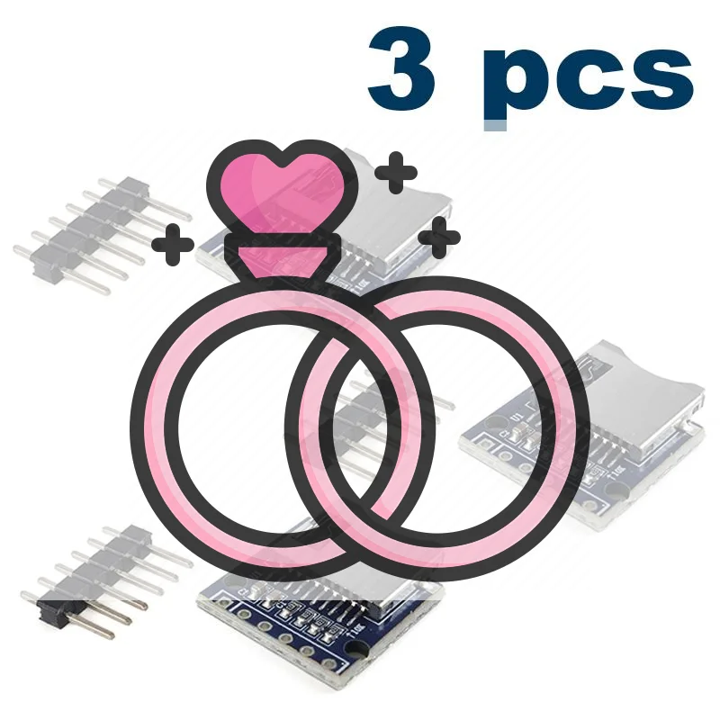 3Pcs Mini Card Module SPI Interface Micro Tf Card Reader Module For Microcontroller Electronic DIY Project