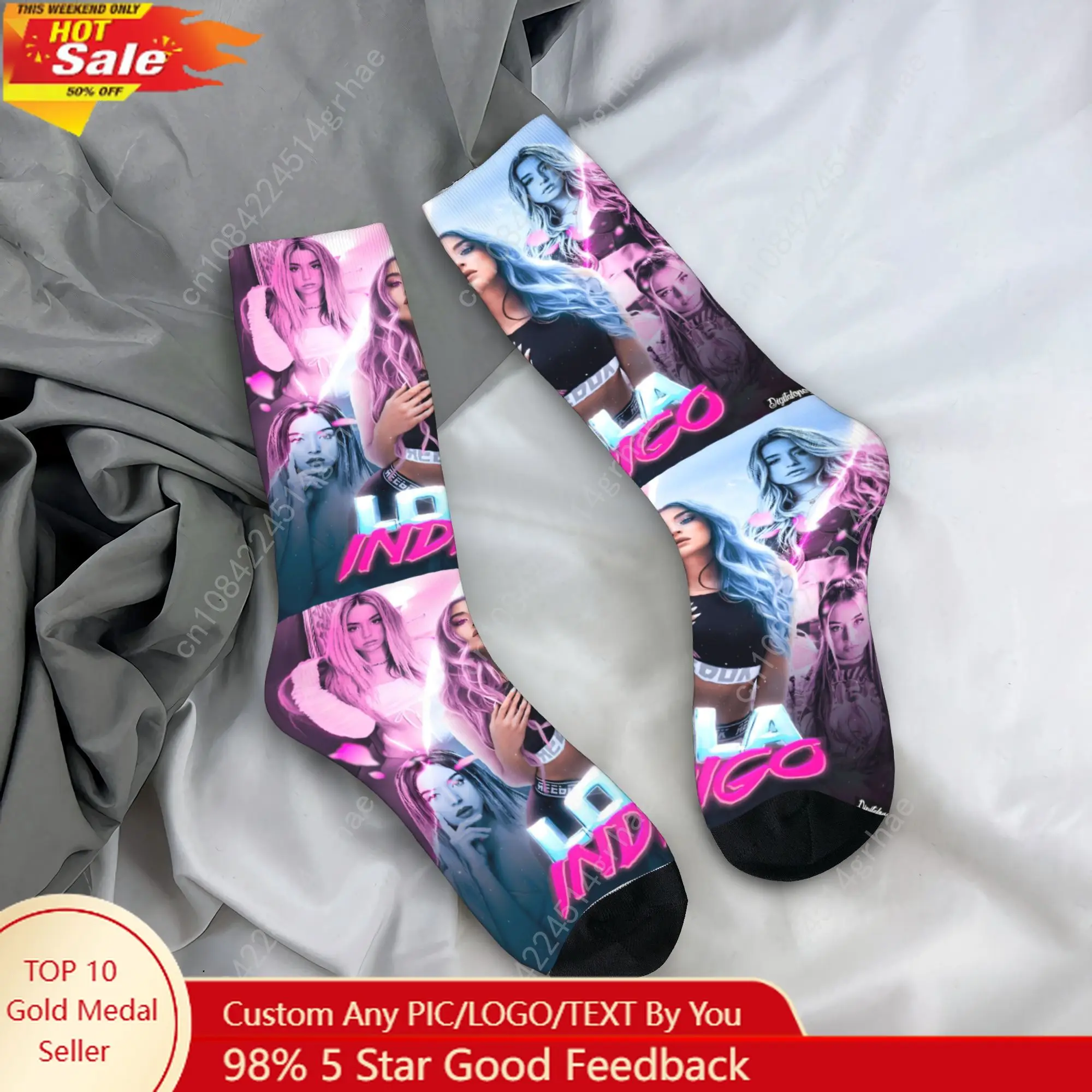 

Men Socks L-Lolas I-Indigos Spanish Singer Stockings Non Slip High Quality Socks Winter Fashion Design Climbing Socks