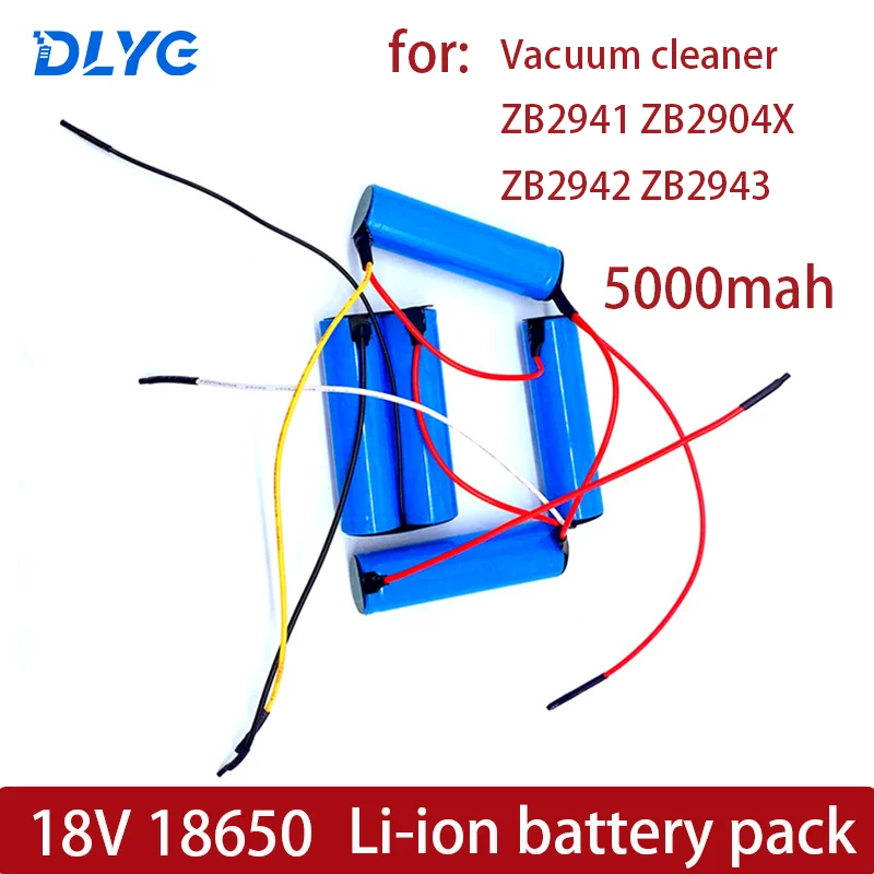 18V 18650  Li-ion Battery Pack 5000mAh  for Electrolux  ZB2941 ZB2904X ZB2942 ZB2943 Type NV144NIBRC Vacuum Cleaner