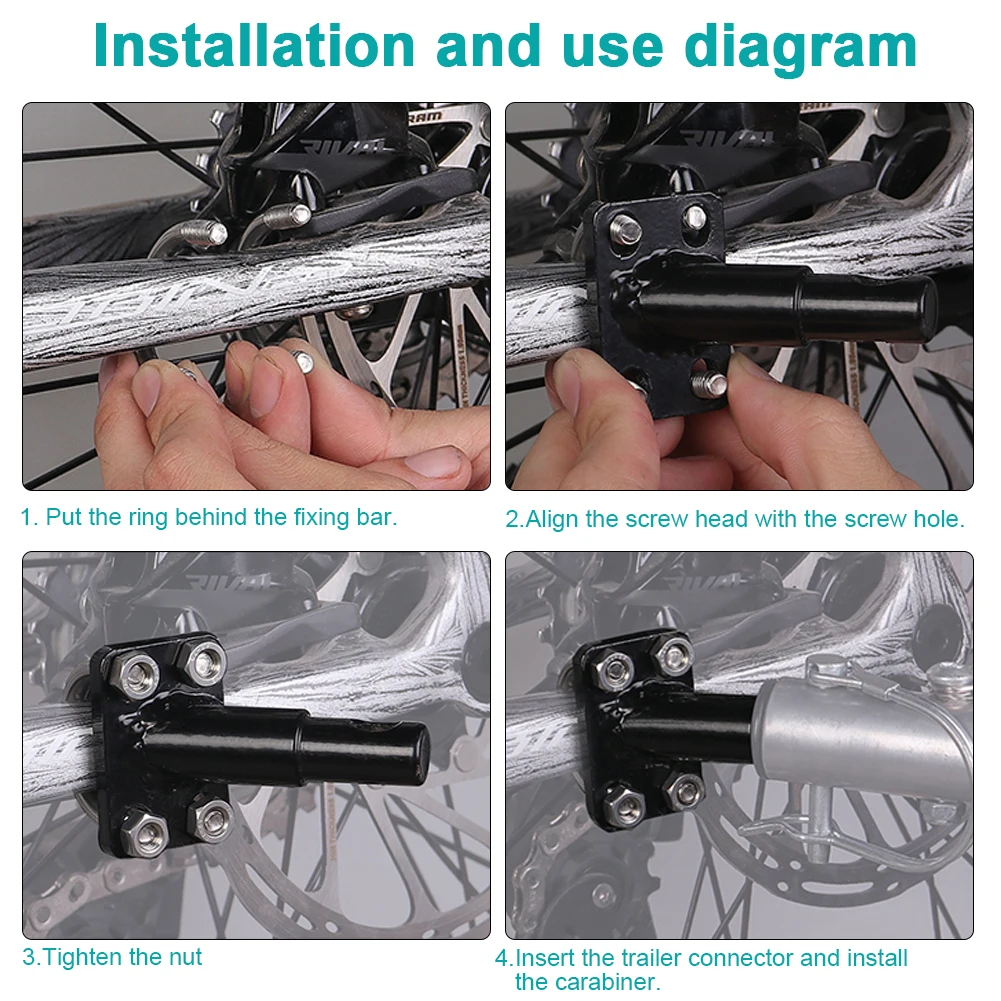 رفوف خلفية للدراجة، وصلة وصلة مقطورة من الفولاذ، محول وصلة مقطورة عالمي للأطفال/الحيوانات الأليفة عالي الجودة بديل للدراجة #6