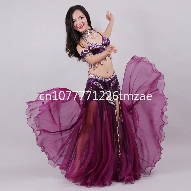 Women's Belly Dancing Dress Three-Piece Suit Oriental Dancing Dress Indian Dance Suit Costumes