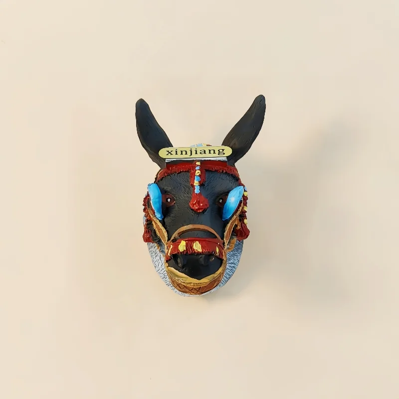 

China Xinjiang creative characteristics donkey head decoration magnetic refrigerator sticker