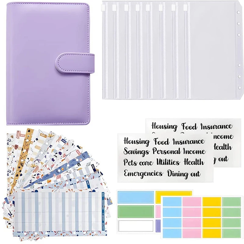 

Budget Binder With Cash Envelopes For Budgeting,A6 Saving Binder Pocket,Expense Budget Sheets,For Cash Envelope System