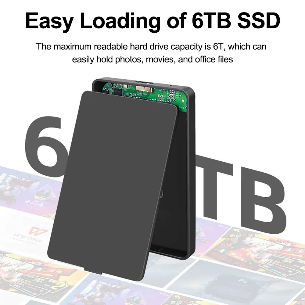 USB 3.0 HDD 인클로저 2.5 인치 SATA SSD 하드 드라이브 케이스 5Gbps 전송 속도 노트북 용 모바일 외부 하우징 하드 디스크 박스
