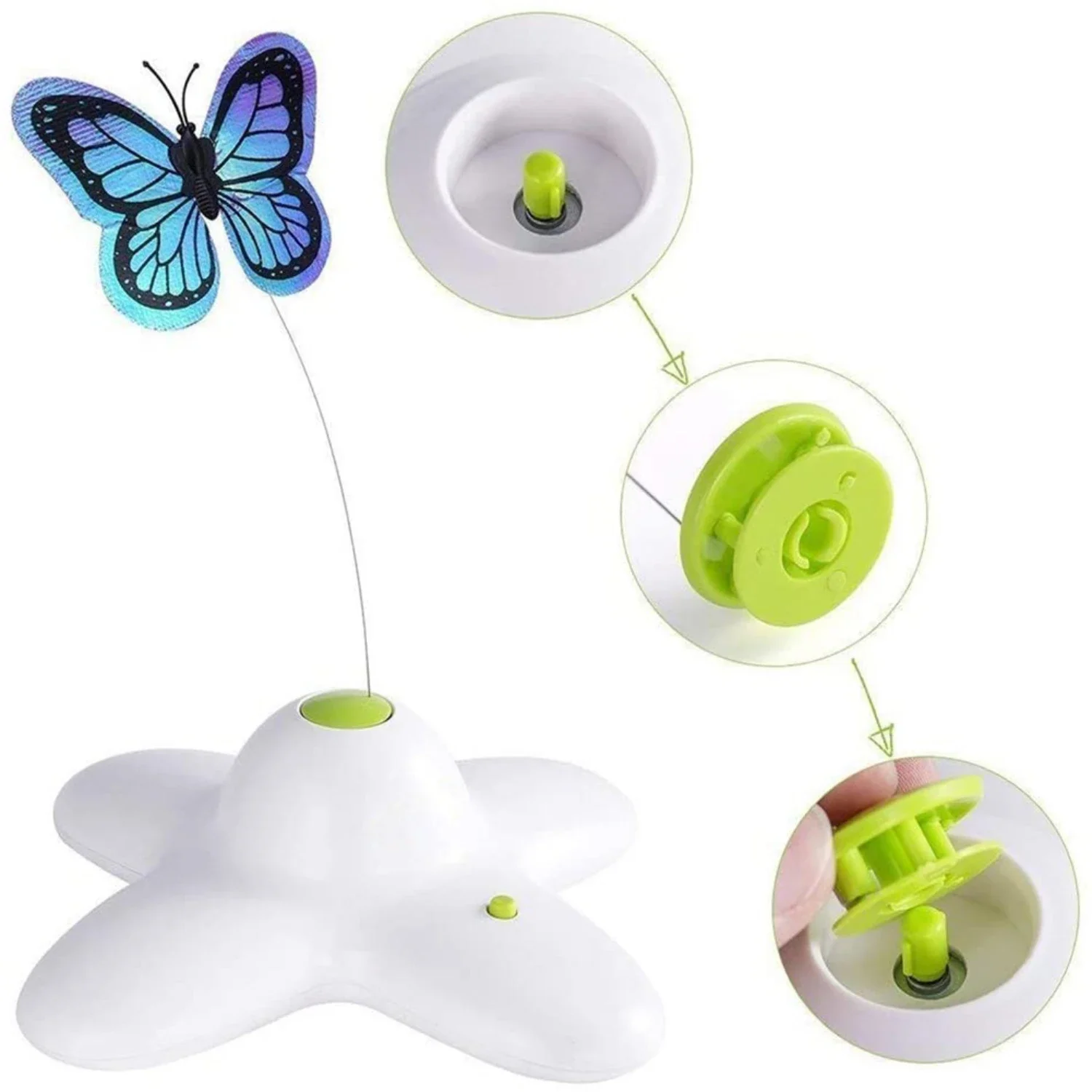 Exciting and Endless Interactive Cat Toy for Cats of All Ages - Durable Motion-Activated Toy with Rotating Flutter Bug Offers Ho