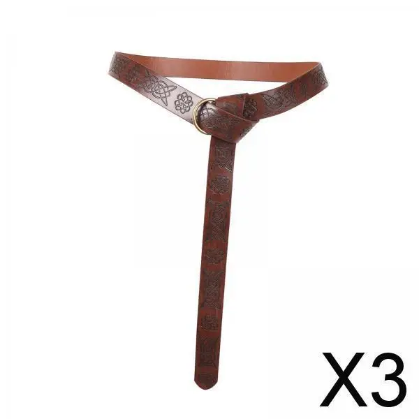 중세 의상 파티 소품 빈티지 기사 액세서리 성인 및 어린이용 PU 가죽 벨트 카니발 가면 무도회용