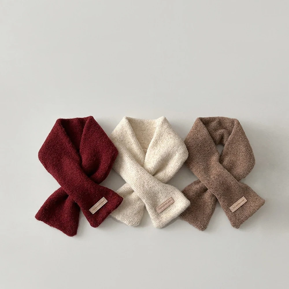 2026 2-8T Kids Knitted Scarf Solid Color Warm Children's Scarf 7 Colors Korean Version Girls Neckerchief