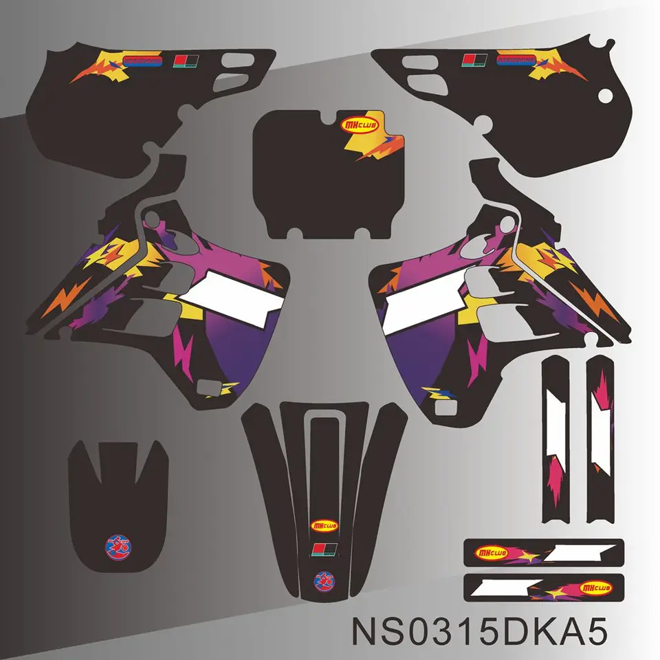 For KAWASAKI KX 125 KX 250 1990 1991 Full Graphics Decals Stickers