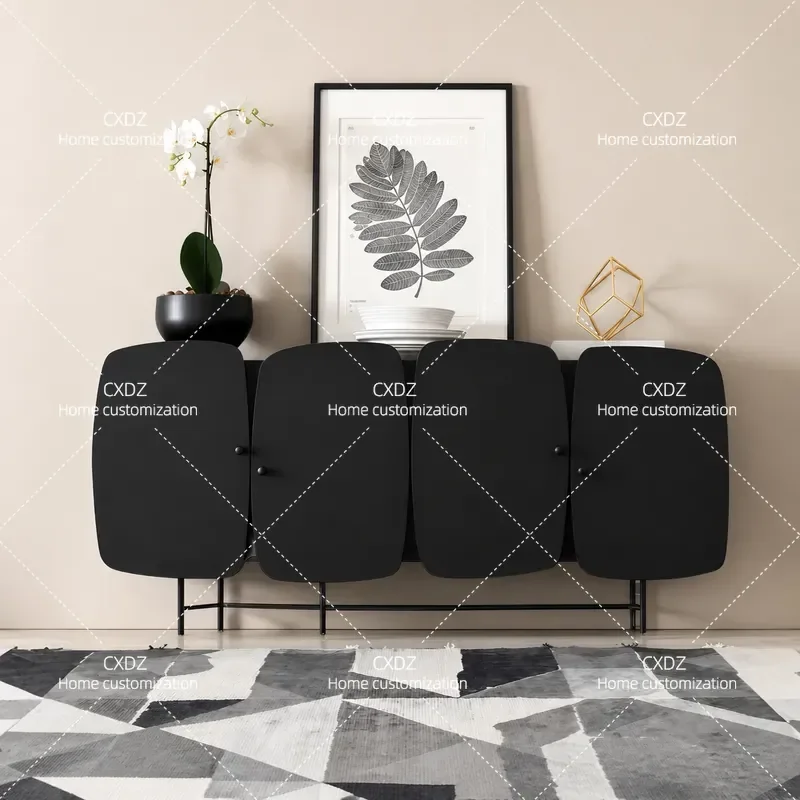 Nordic Painted Dining Side Cabinet Creative Art Entryway Shoe Storage Modern Simple Bedside Locker Tea Cabinet