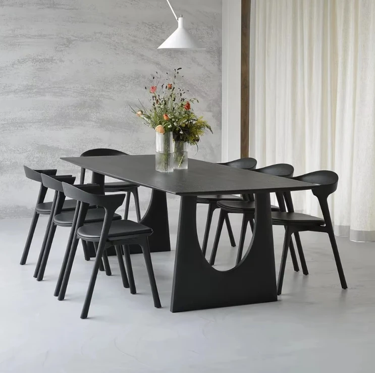 Simple Style Home Furniture Solid Wood Dining Table And Chairs Set Rectangle Table Set For Kitchen Restaurant Dining Room