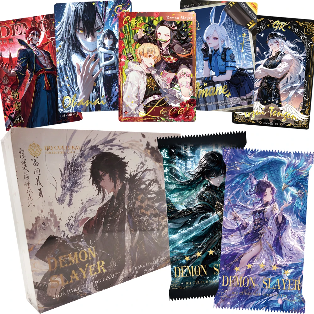 Demon Slayer Anime Collection Cards for Kids Tokitou Muichirou Iguro Obanai Fantasy Theme Rare Metal Diamond Cards Fun Table Toy