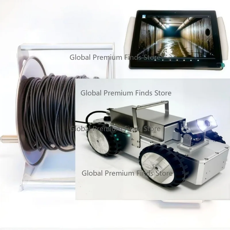 260mm PanelRemote Pipeline Inspection Rob-ot Vehicle Tilt Camera IP67 & Corr-osion-Resistant 100-200m Cable Length Count APP SDK