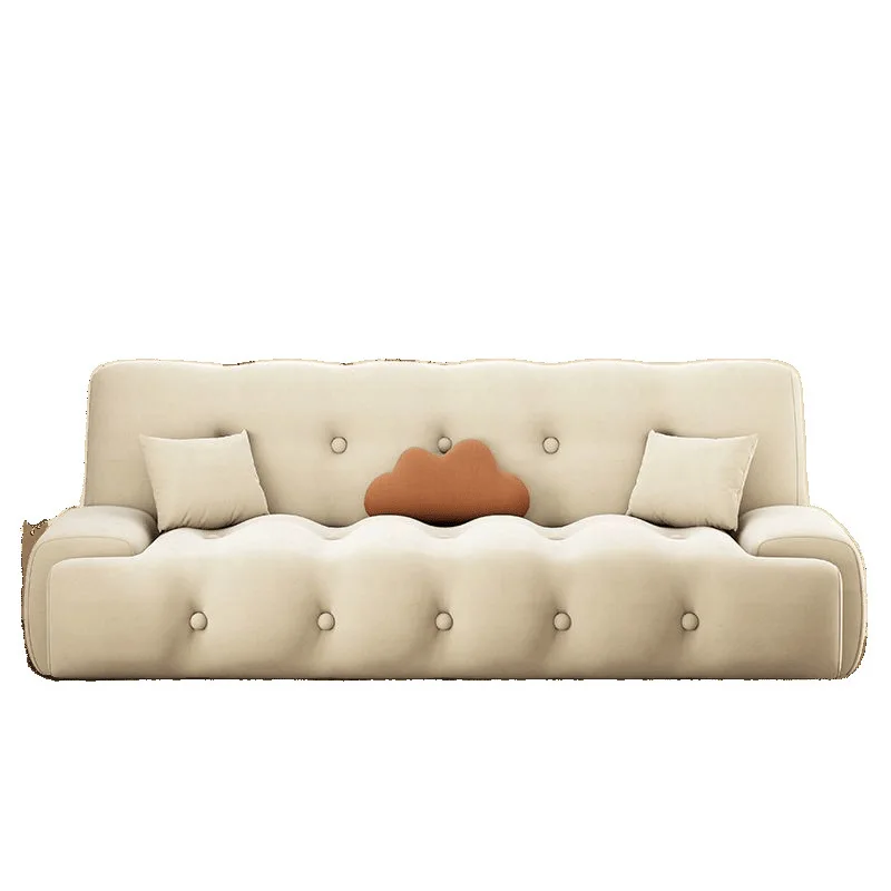 

Simple fabric sofa bed foldable dual-purpose small apartment white sofa
