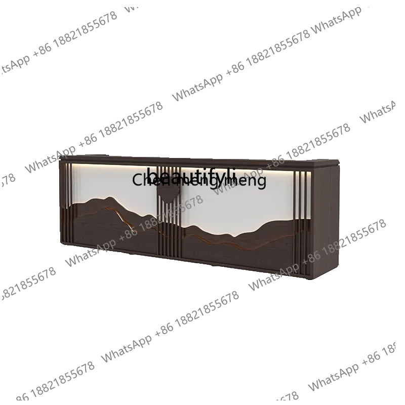 H134 New Chinese retro bar, restaurant hotel, bed and breakfast checkout page health center foot bath, reception desk