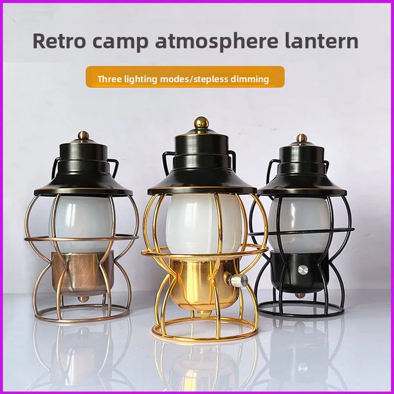2026 Multifunctional Rechargeable Camping Lantern Portable Handheld LED Tent Light Outdoor Emergency Hanging Camping Lamp