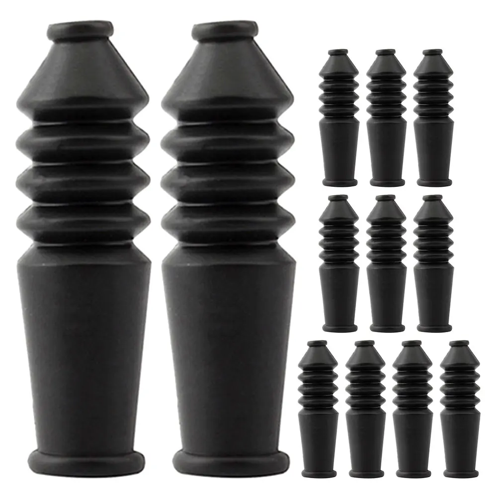 

12 Pcs Bicycle Cable Protector Durable Rubber Black Caps For Mountain Bikes Prevent Dust Debris Longevity Brake Accessories Bike