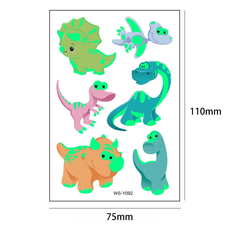 Dinosaur Decoration Temporary Tattoo Children Birthday Dino Party Sticker Favor Gift Supplies School Education Prize Theme Decor