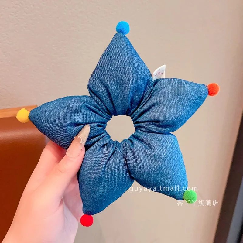 Gumka do włosów dla dzieci, urocza gumka do włosów w kropki z gwiazdkami, opaska do włosów dla dziewczynki do wiązania kucyka, opaska do włosów dla niemowląt do koków, akcesoria do włosów.