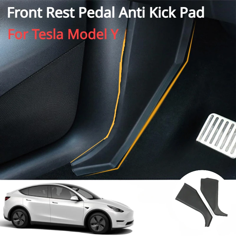 Anti Kick Pad for Tesla Model Y Front Door Rest Pedal Side Guards Protector Mat Sticker TPE Wear Resistant Car Accessories 2023