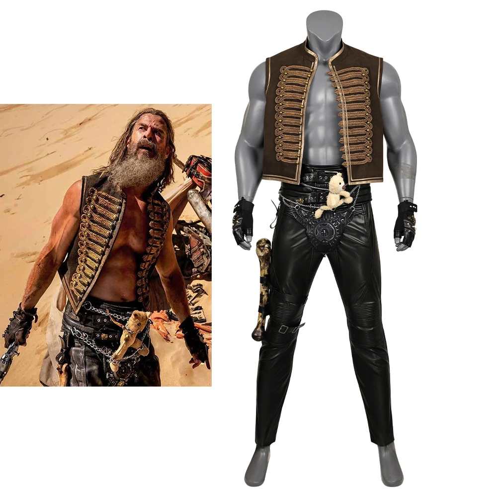 

Movie Cosplay Male Costume Adult Men Punk Retro Vest Pants Suit Halloween Carnival Party Fantasia Disguise Warrior Uniform