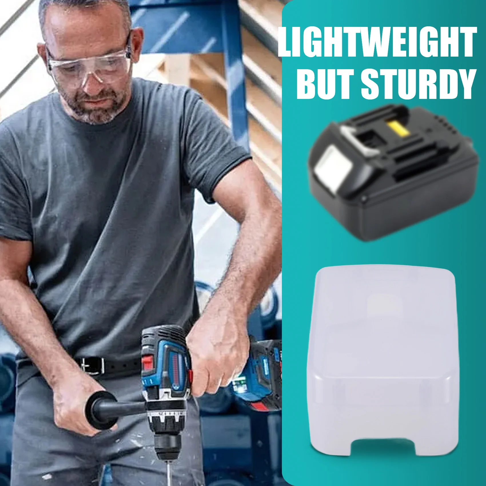 ABGI Lithium Battery Protective Cover for BL1830 BL1850 18V, Anti-Drop Waterproof Non-Slip Shell