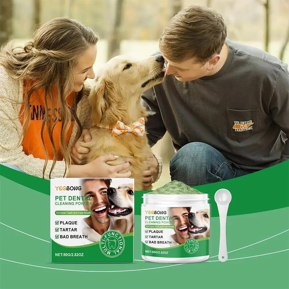 

Powder For Dogs Teeth Dog Breath Freshener 80g Dog Care Dog Tooth Powder For Teeth Cleaning Made Easy Eliminate Targets