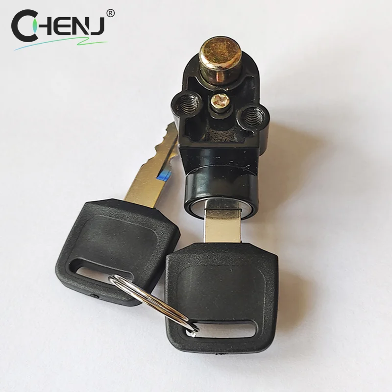 1 Pcs Electric Bicycle E-bike Electric Battery Box Lock Front Lock Big Head Lock Electric Vehicle Anti-theft Lock Battery Lock