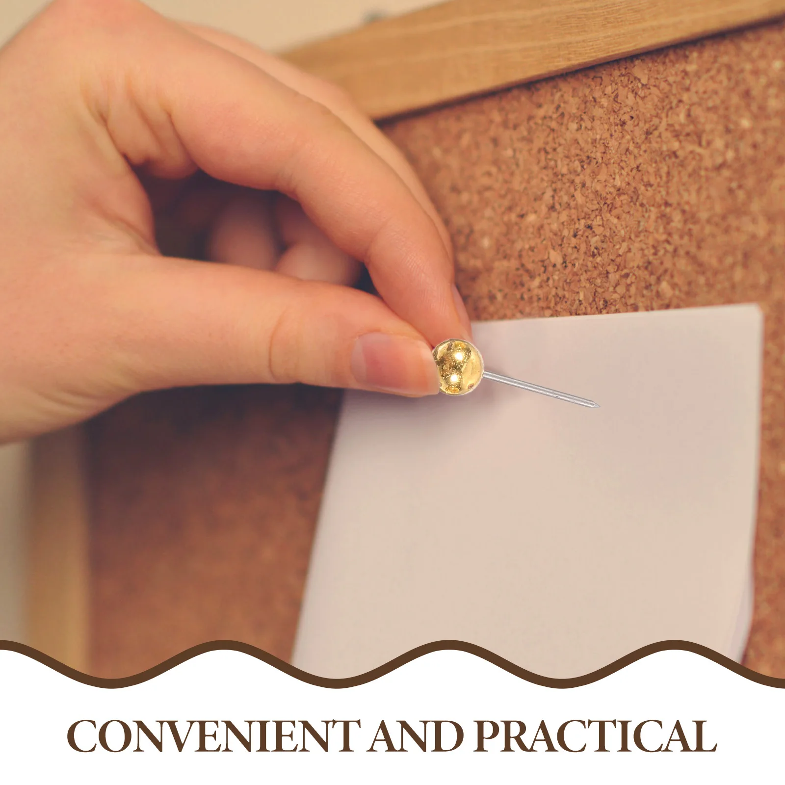 หมุดปักผ้าหัวกลมสีทอง 200 ชิ้น สำหรับงาน DIY งานฝีมือ ตกแต่งผนัง แสดงผลงาน ใช้งานได้จริง สวยงาม อุปกรณ์เครื่องเขียน