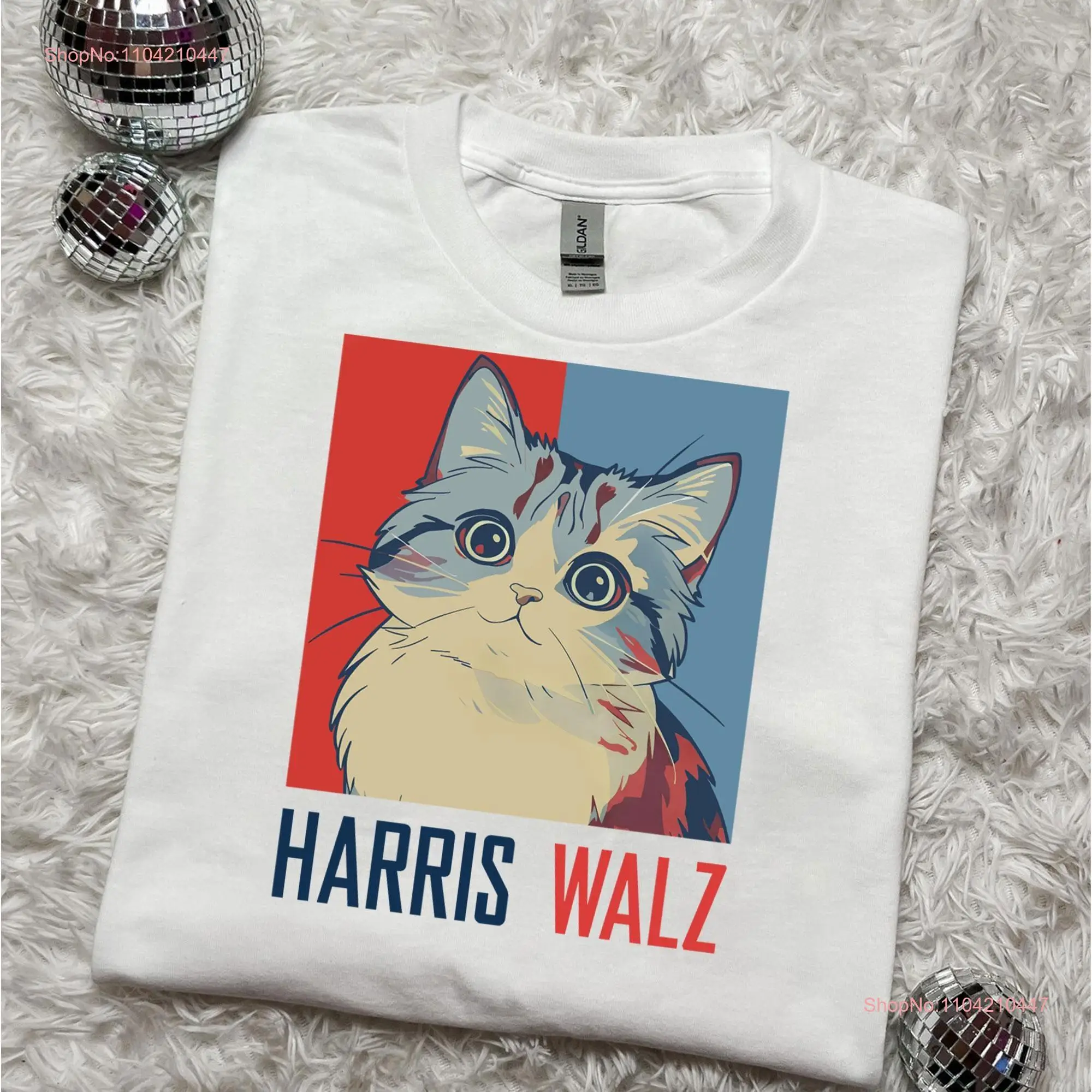 Harris Walz Childless Cat T Shirt Lady for Kamala Progressive Activist Wear Political Candidate Campaign 2024