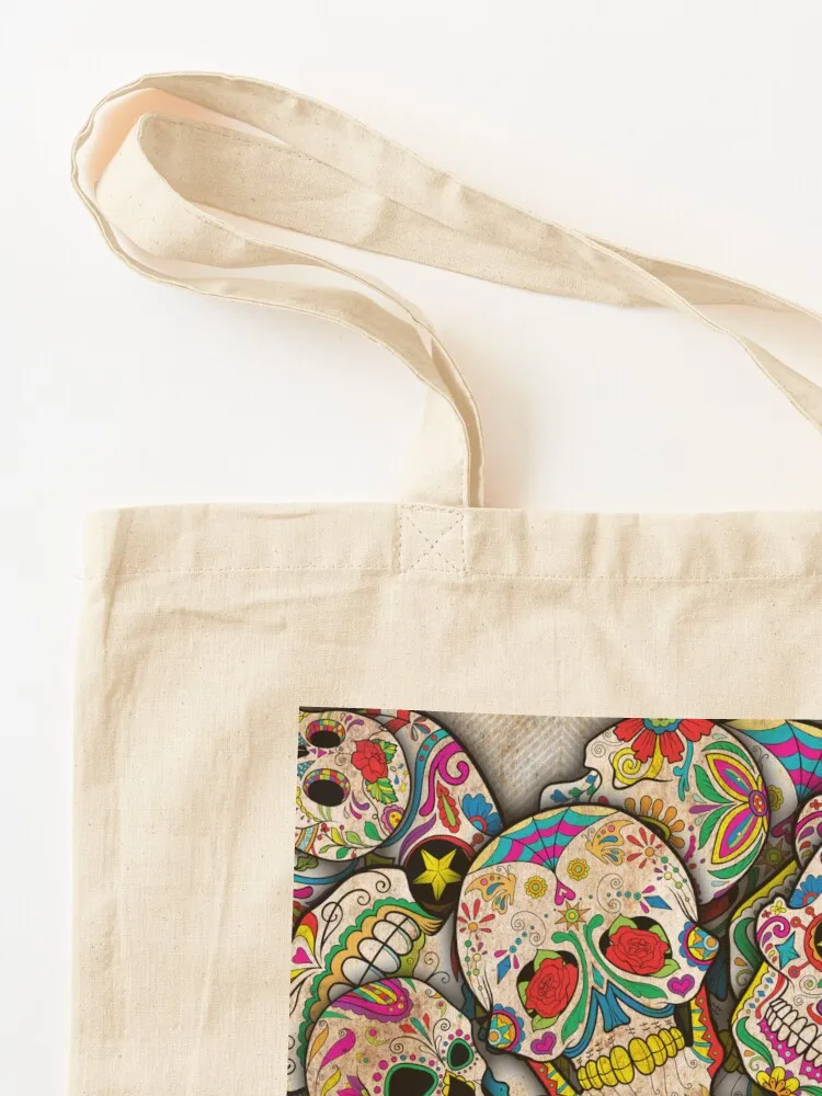 Sugar Skull Collage Tote Bag women bag shopping bag Canvas for women Customizable tote