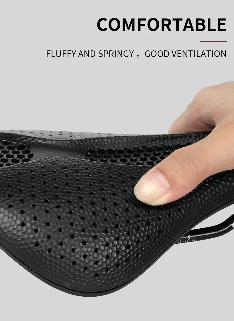 BUCKLOS 3D-gedruckter Sattel 143 mm 155 mm 3D-Fahrradsitz atmungsaktives Rennrad-Sitzkissen Ultraleichter Rennradsattel MTB-Sitze – Detail 6