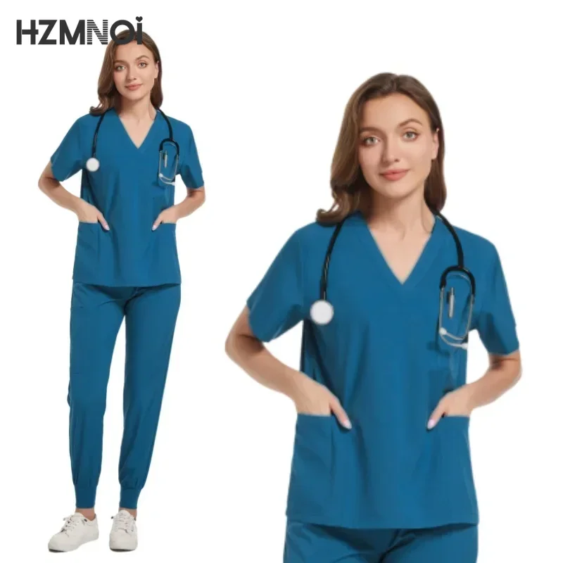 Surgical Uniforms Woman Nursing Enfermeria Sets Top + Pant Articles Medical Uniform Scrubs Clinical Beauty Salon hospital Suits