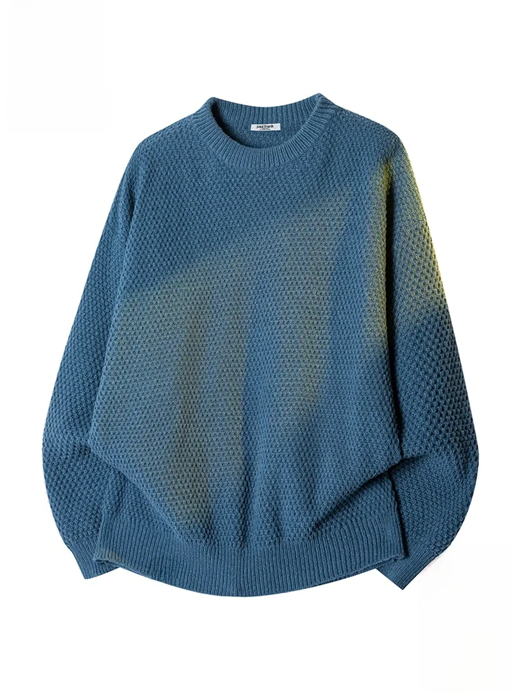 

PaulFrank Men's round Ne Knitted Sweater Loose Fit Comfortable Polyester Fiber Retro Sle Casual Wear for Autumn Winter