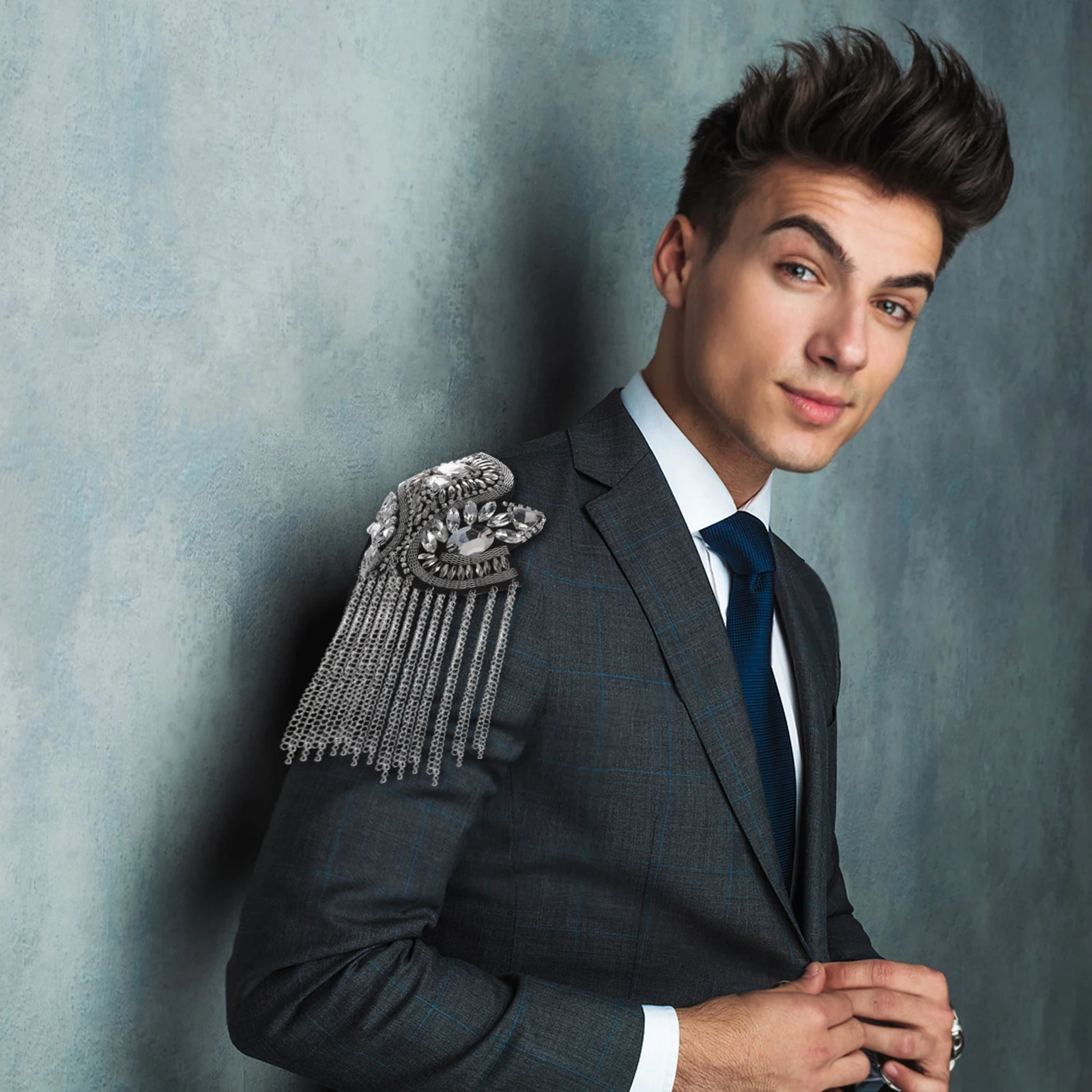 

Vintage Tassel Tassel Fringe Shoulder Board Shoulder Mark Silver Tuxedo Decorative Board Badge Lightweight Durable