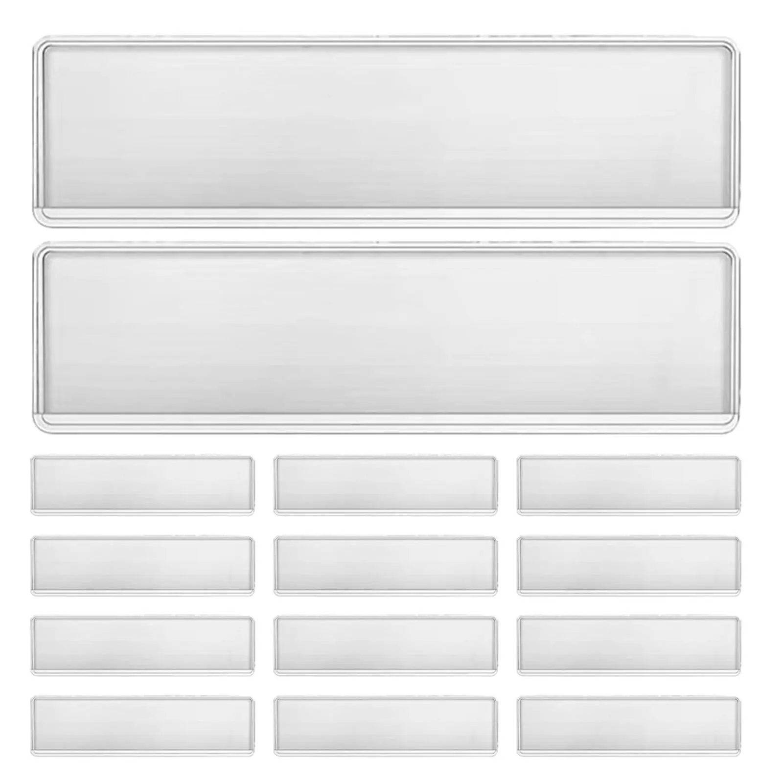 50Pcs Clear Plastic Label Holders Self-Adhesive Waterproof Index Card Pockets for File Cabinet Storage Bin Shelf Drawer Tag