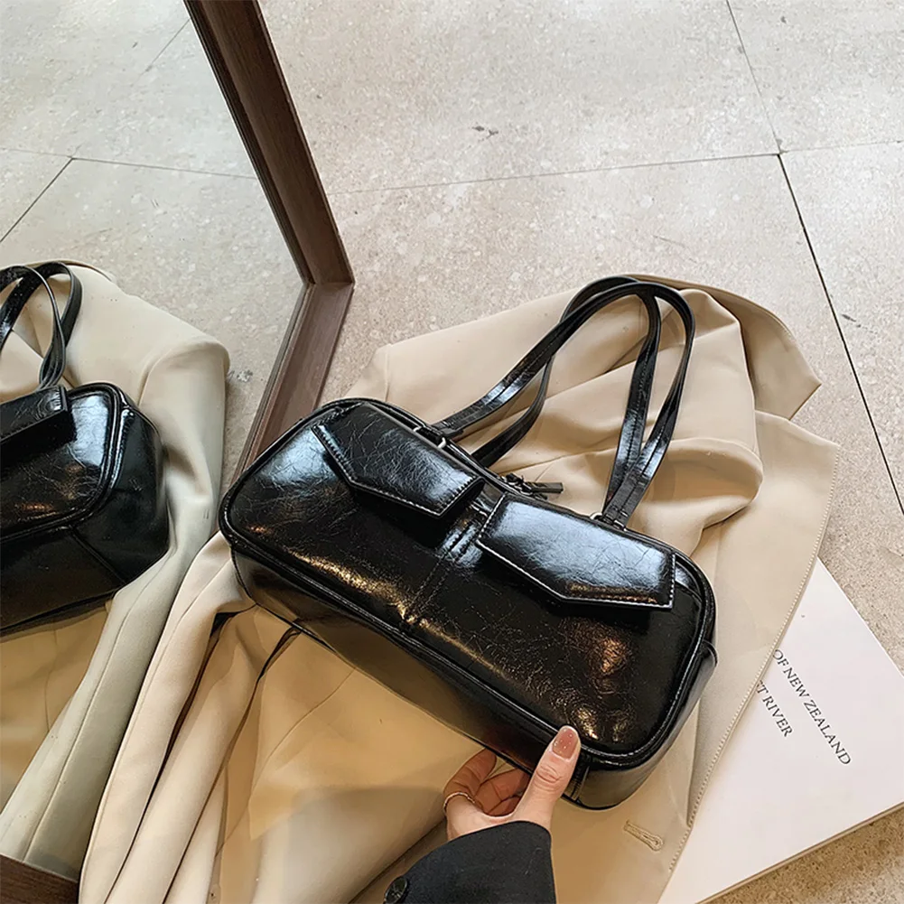 

Small Shoulder Bags for Women Fashion Trend Underarm Bag PU Leather Shoulder Underarm Bag Multi Pockets Simple Commute Tote