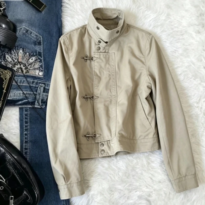 French Vintage Y2K Fashion Women Casual Outerwear Elegant Lace Trim Retro Mini Jacket 2026 New Summer Office Daily Short Coat
