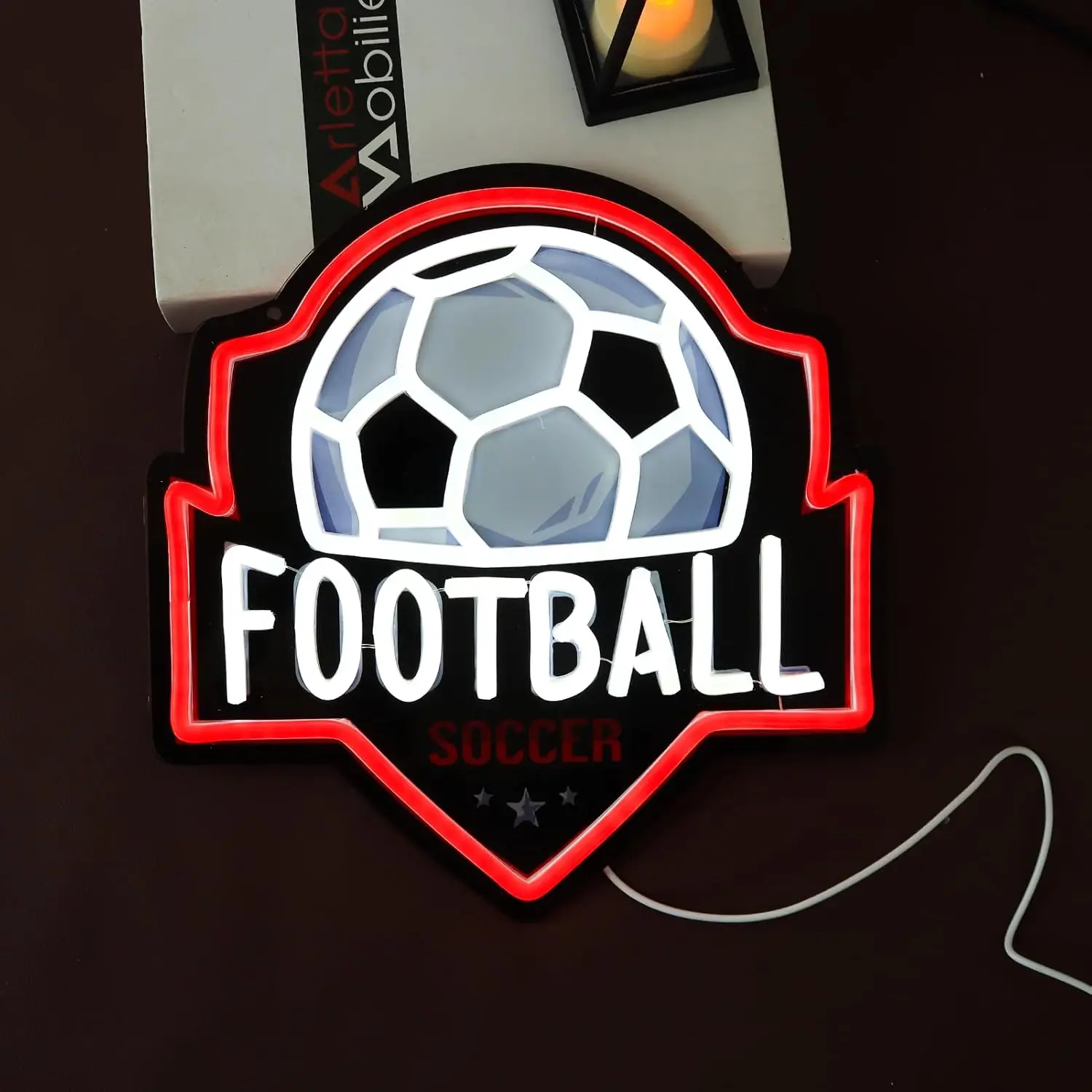 Letrero de Neón de Fútbol, Lámpara de Pared LED USB para Bar, Tienda de Belleza, Sala de Juegos, Decoración de Dormitorio, Neón Personalizado, Regalo