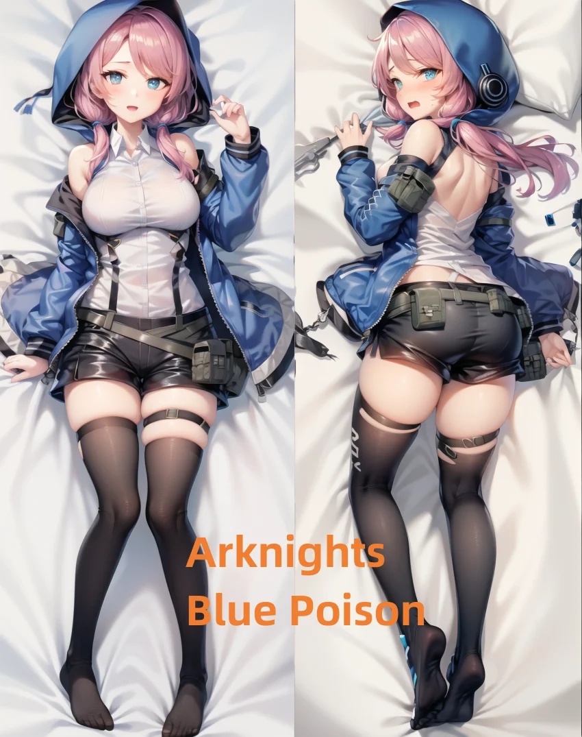 

Dakimakura Anime Pillow Case Arknights Blue Poison Double-sided Print Of Life-size Body Pillowcase Gifts Can be Customized