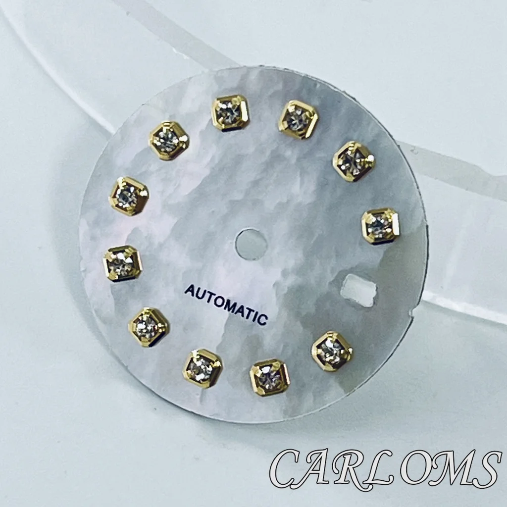 TOP 20.5mm NH05 Watch Dial Date With Silver Gold Rose Gold Diamond Index