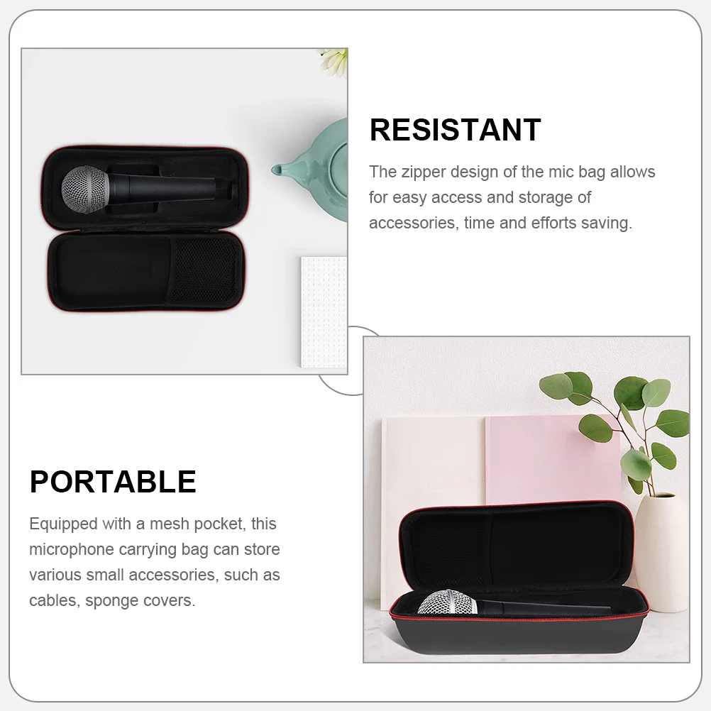 

2pcs Shockproof Microphone Bags Protective Cases With Zipper Portable Mic Storage Pouch For Travel Outdoor Wireless Microphone