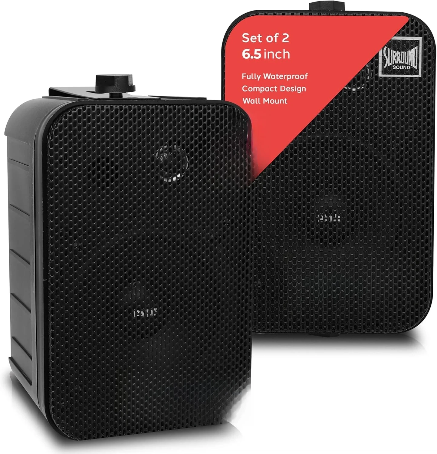 

2 Way Speaker System Pair - 500W Peak Power 6.5 Inch Passive Weatherproof Wall / Ceiling Mounted - Heavy Duty Universal Mou