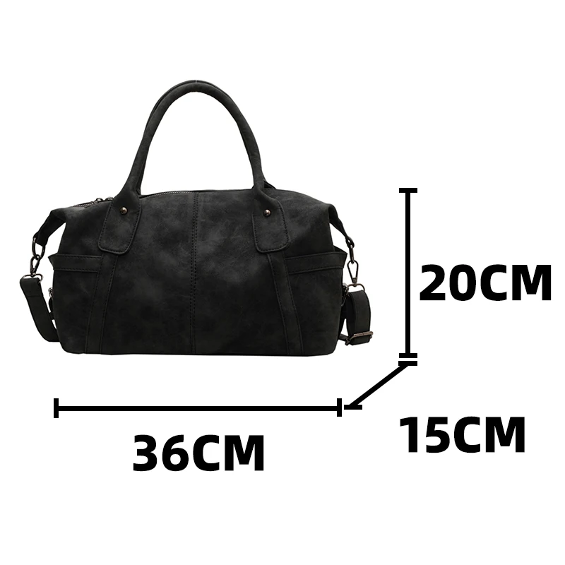 Women\'s Black Suede Shoulder Bag Vintage Multi Pocket Roomy Female Commuter Crossbody Bags Quality Nubuck Leather Ladies Handbag