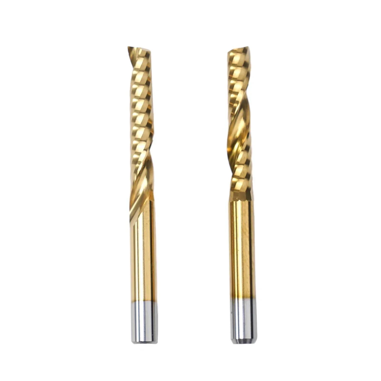 End Mills 2Pcs Single Flute Spiral End Mill Carbide Router Bits For Milling Aluminum Board 4*22mm High Quality Material