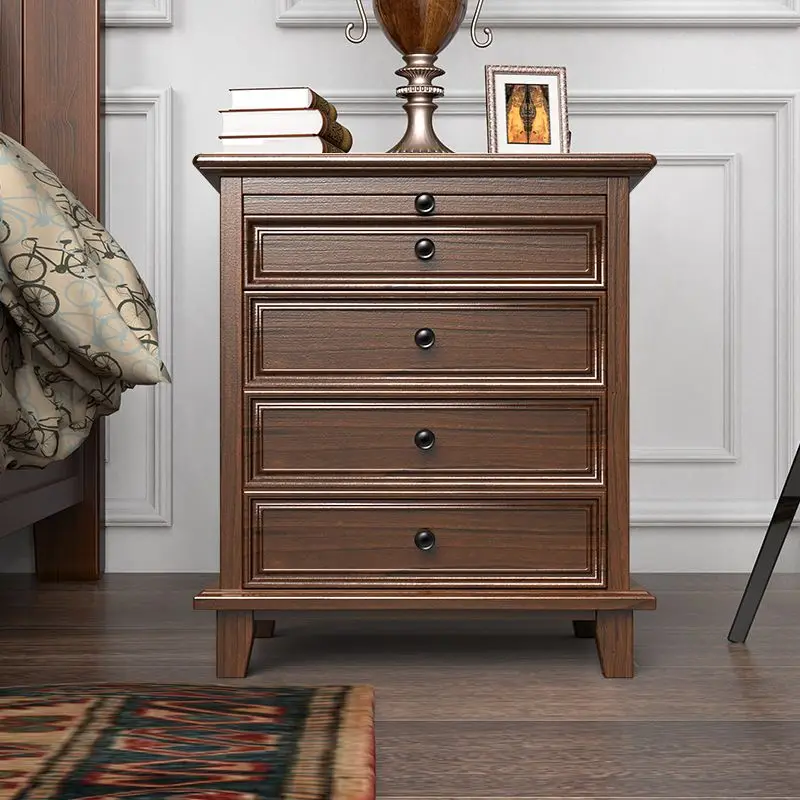 

American solid wood invisible, bedroom bedside table, new smart fingerprint, password integrated all-steel, safe